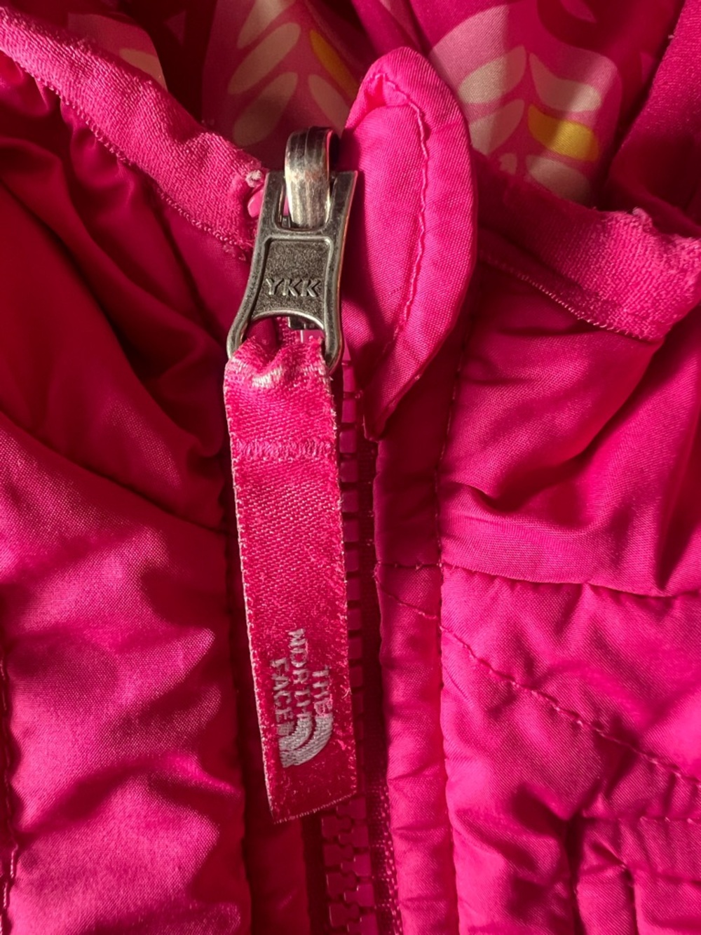 The North Face Baby Perrito Reversible Jacket 12-18M Pink Hooded Puffer Coat - Picture 5 of 9